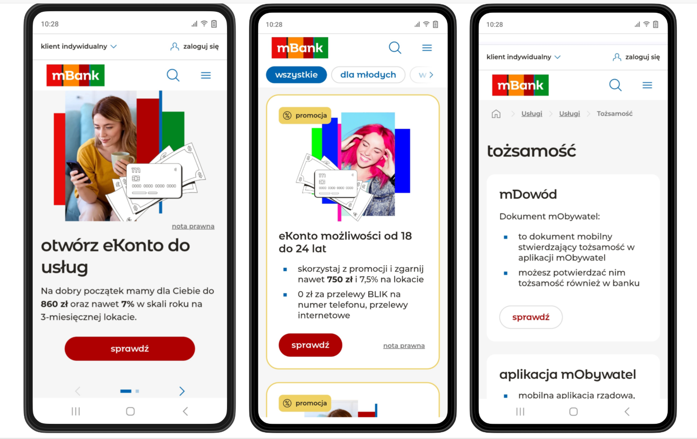 Pogląd nowej strony w aplikacji mobilnej